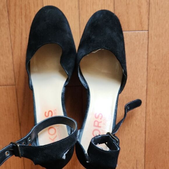 Michael Kors- Elegant Black Suede Wedge Heels Women's Size 9 - Picture 5 of 5